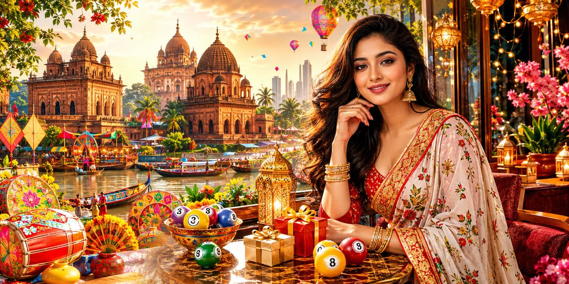 বাংলাদেশে ঈদ উৎসবে লটারি ও বিনোদন উপভোগ করছেন একজন নারী ব্যবহারকারী